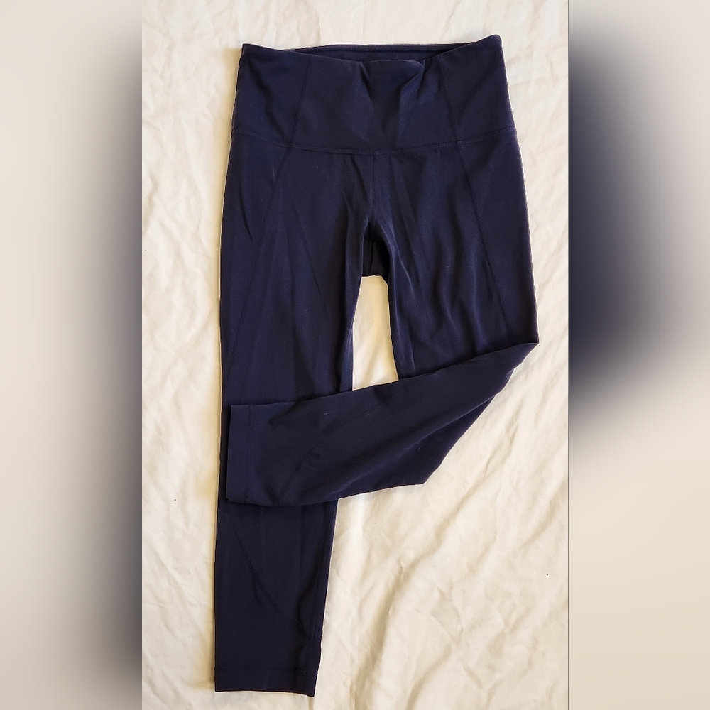Althleta crop high waist leggings navy blue size xs